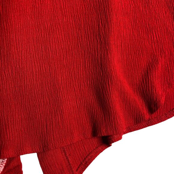 Vintage Niki & Danielle Top Womens 16 Red Rock N Roll Embroidered Pocket Gauze - Picture 12 of 16